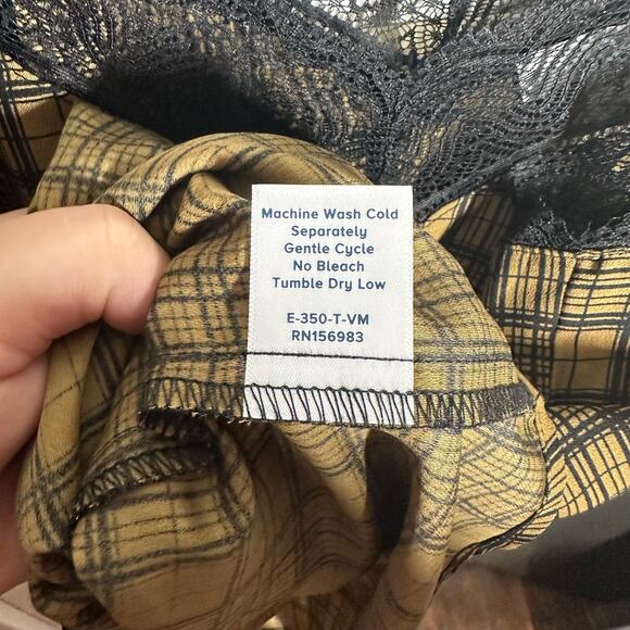 NEW Evereve Allison Joy Ryan Plaid Lace Cami Top Size Small Check Fall Slip - Picture 8 of 10